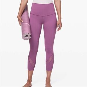 Lululemon Wunder Under Scalloped Mesh Legging Purple Size 10 Excellent B29